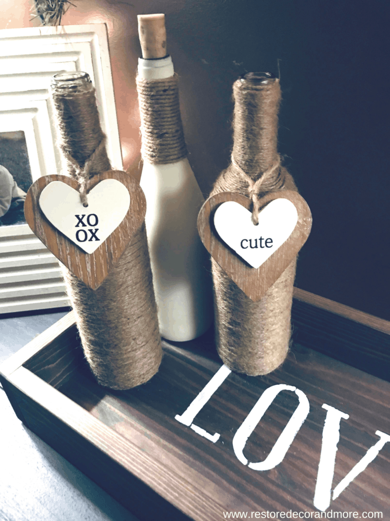 wine bottle project diy dollar store twine