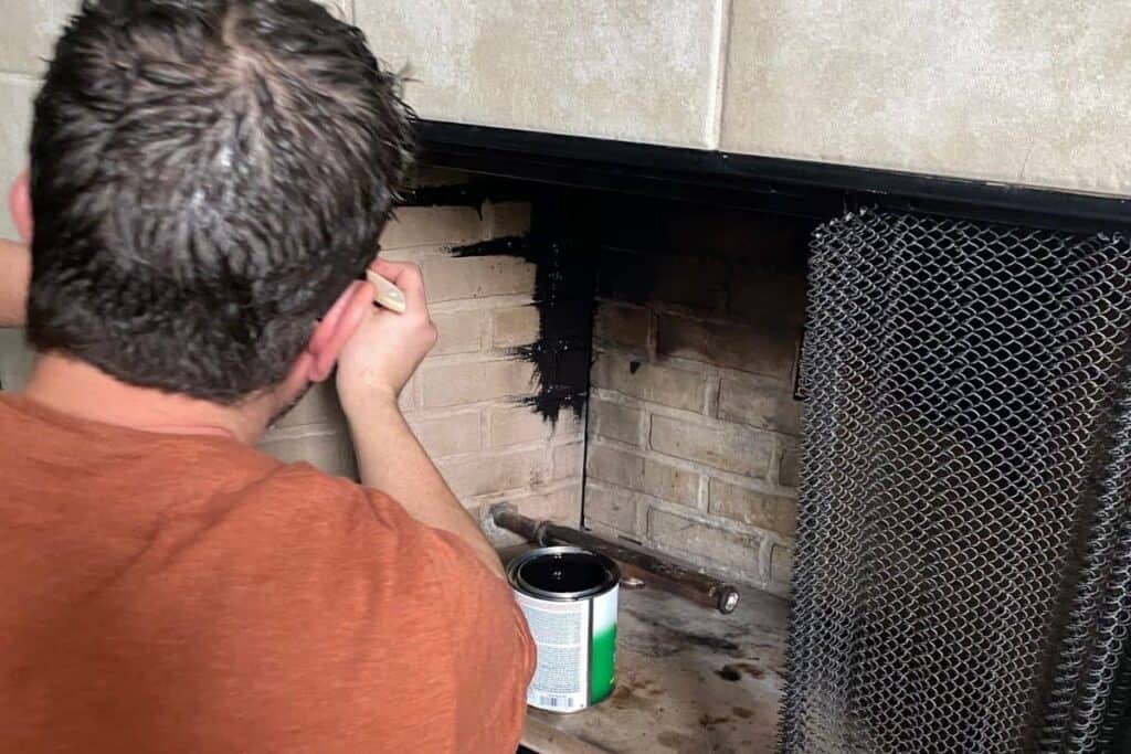 How To Paint Inside Fireplace What Paint To Use Restore Decor More   Paint The Inside Of Fireplace Black With High Heat Paint 1024x683 