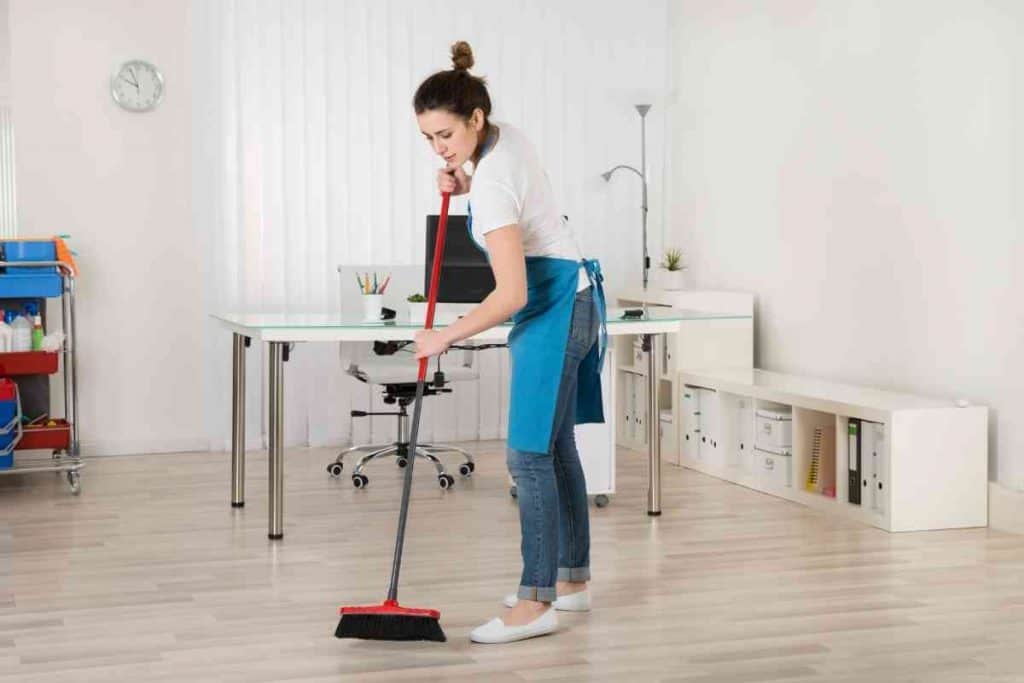 sweeping flooring