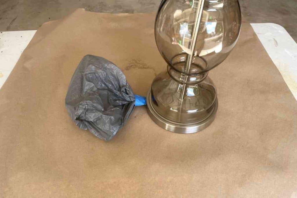 protect lamp cord with plastic bag