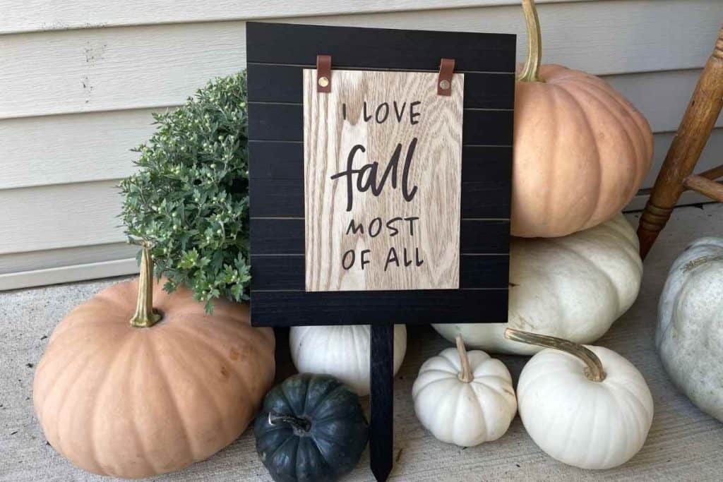 target dollar spot fall sign diy using mini harvest reversible sign and yard sign