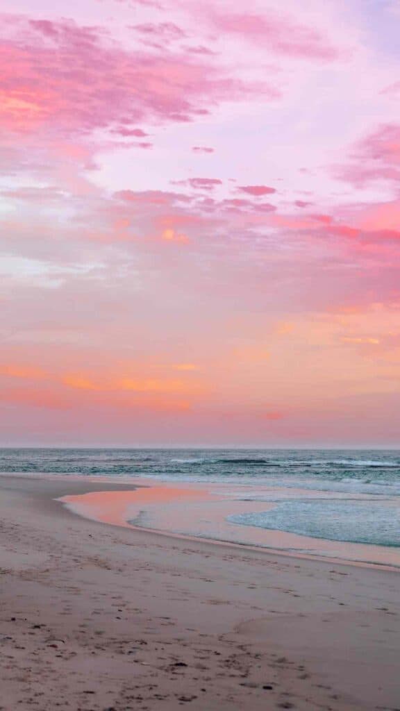 aesthetic cloud wallpaper pink clouds over beach