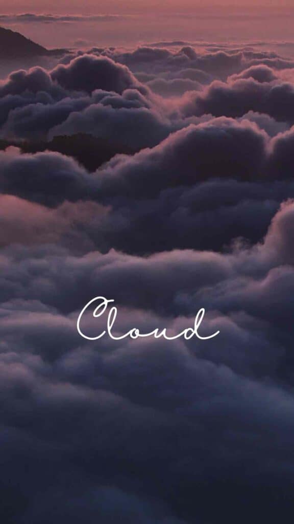 aesthetic cloud wallpaper dark clouds in purple sky with the word cloud written on wallpaper