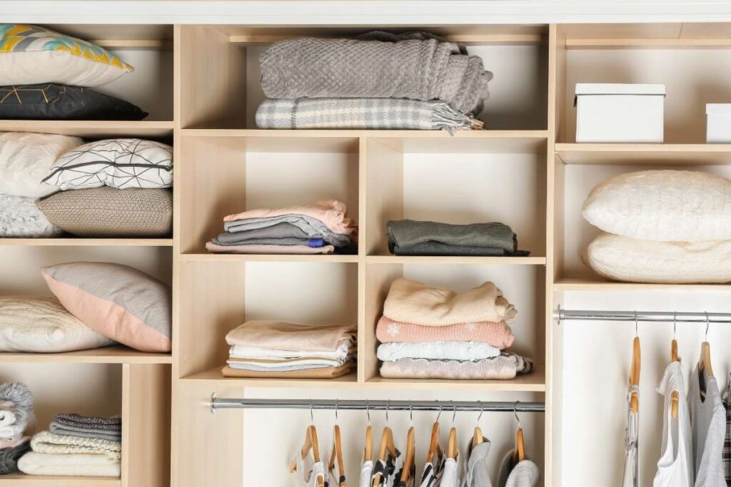 Blanket Storage Ideas spare closet
