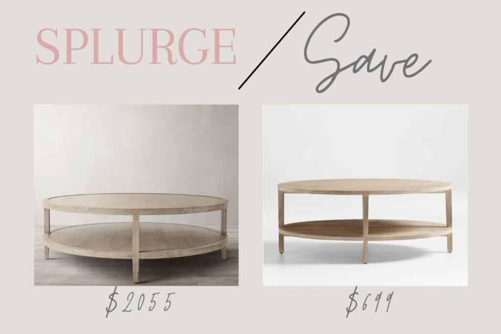 RH Coffee Table Dupe For French Contemporary Round Coffee Table