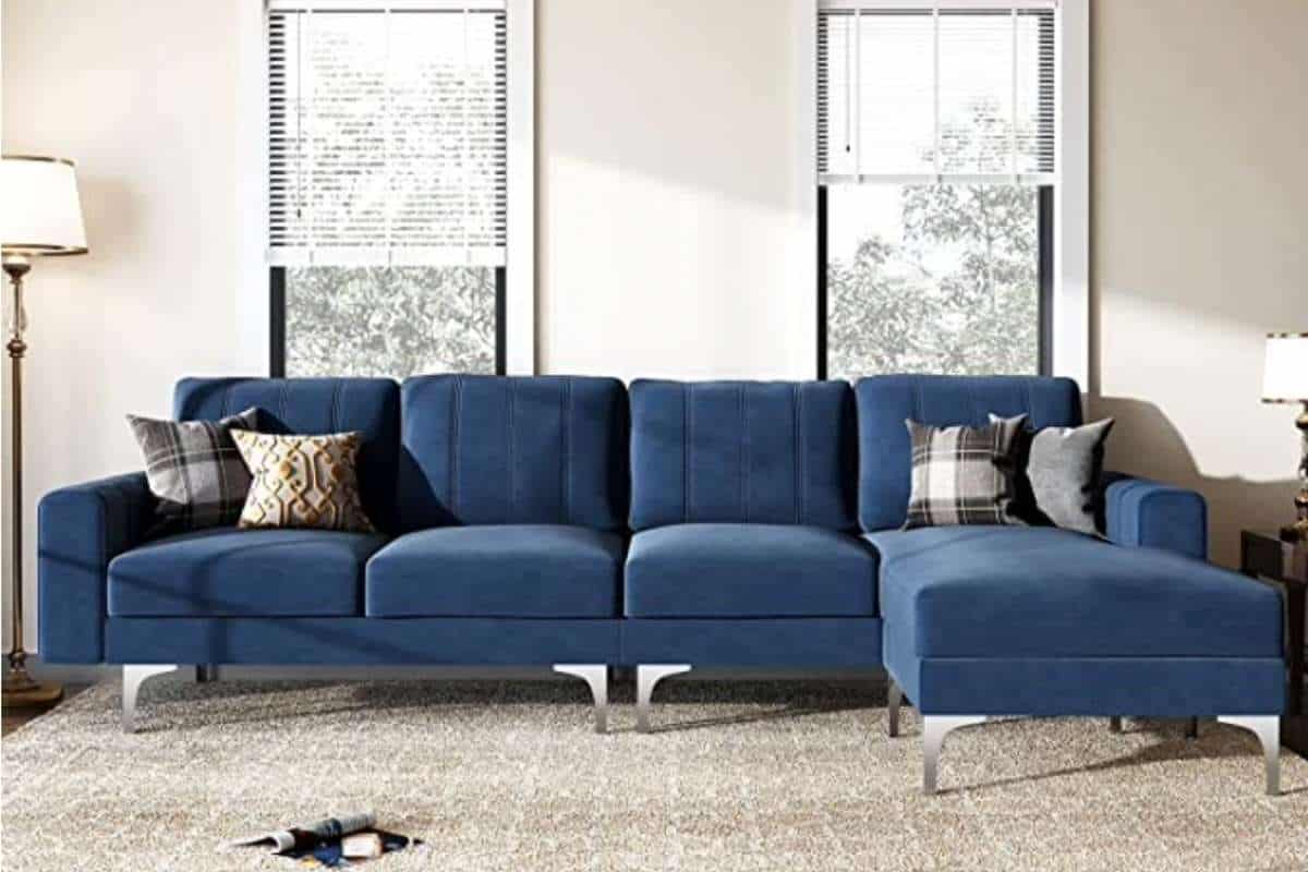 34 Blue Velvet Sectional Sofas For Any Budget - Restore Decor & More