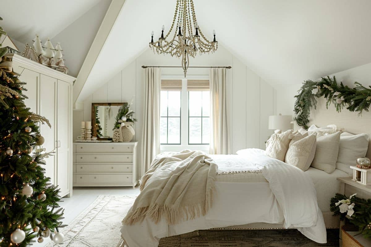 30+ Cozy Farmhouse Christmas Bedrooms! - Restore Decor & More