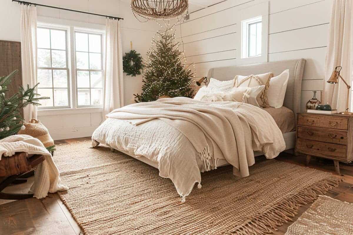30+ Cozy Farmhouse Christmas Bedrooms! - Restore Decor & More