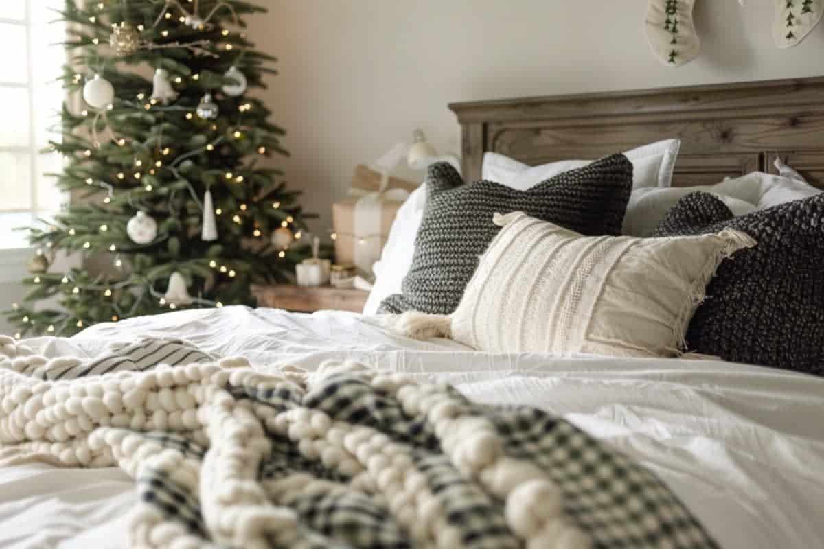 30+ Cozy Farmhouse Christmas Bedrooms! - Restore Decor & More