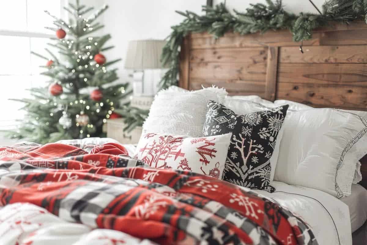 30+ Cozy Farmhouse Christmas Bedrooms! - Restore Decor & More