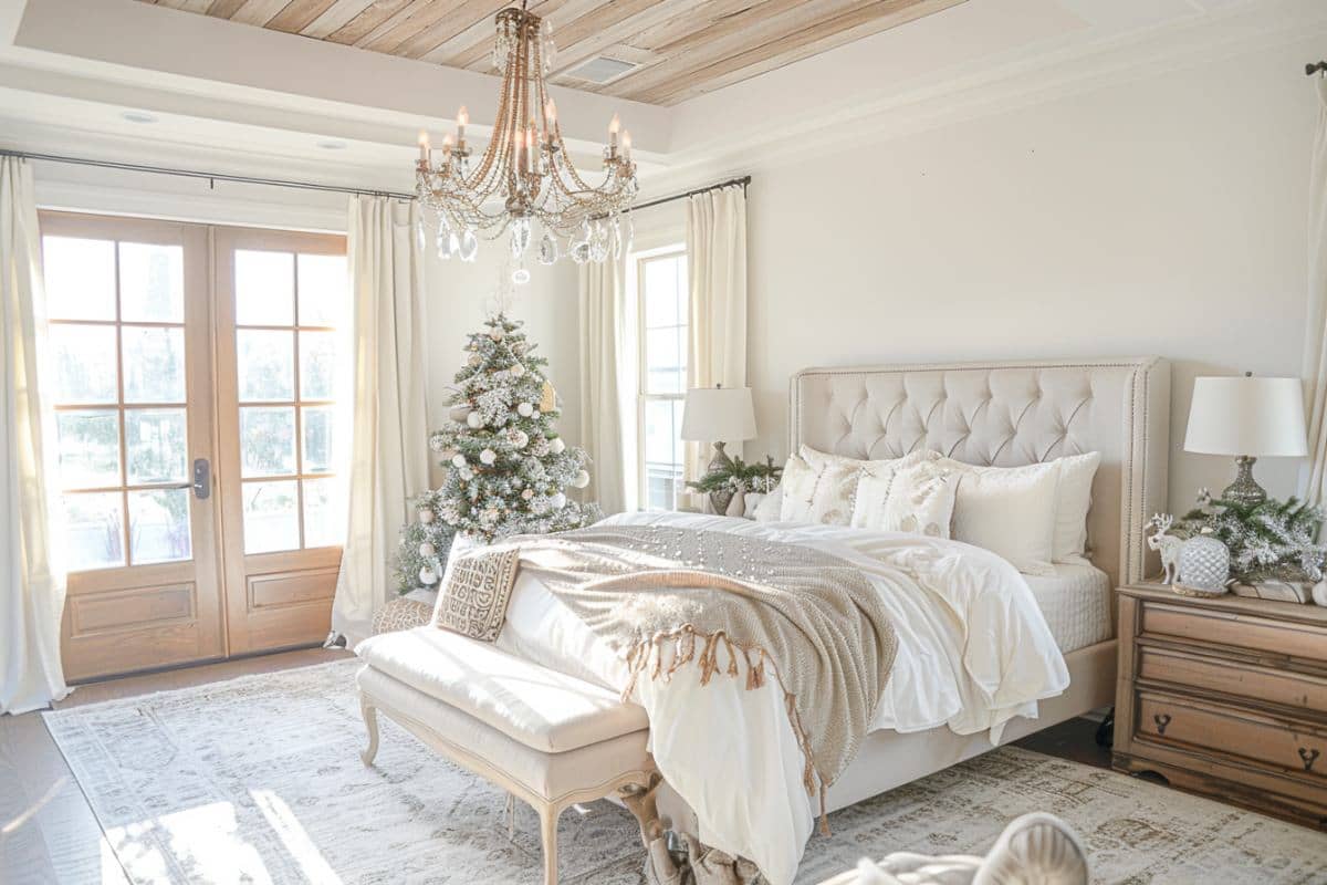 30+ Cozy Farmhouse Christmas Bedrooms! - Restore Decor & More