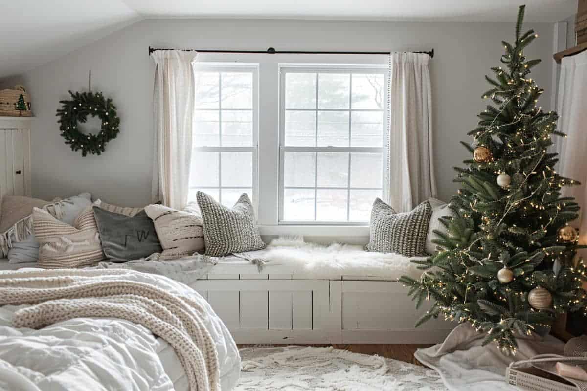 30+ Cozy Farmhouse Christmas Bedrooms! - Restore Decor & More