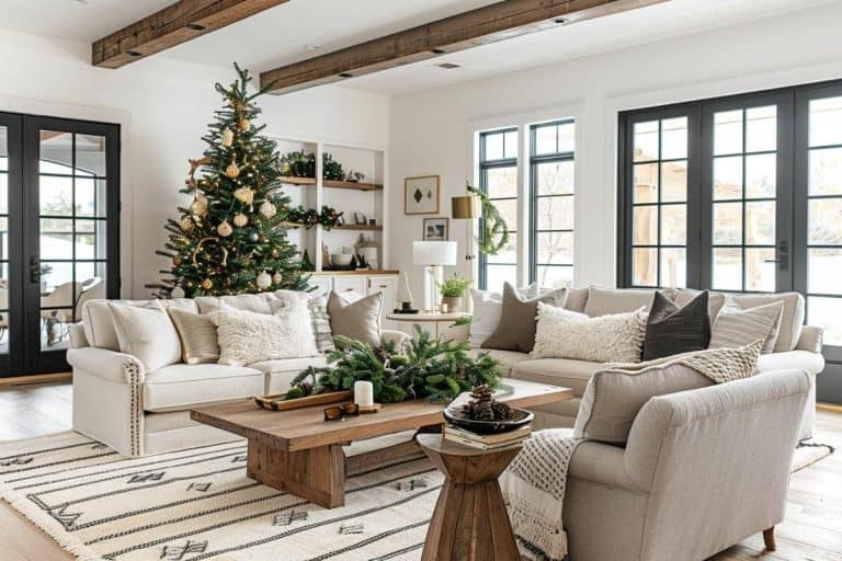 50 Farmhouse Christmas Living Rooms That Wow! - Restore Decor & More