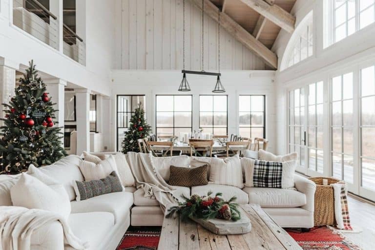 50 Farmhouse Christmas Living Rooms That Wow! - Restore Decor & More