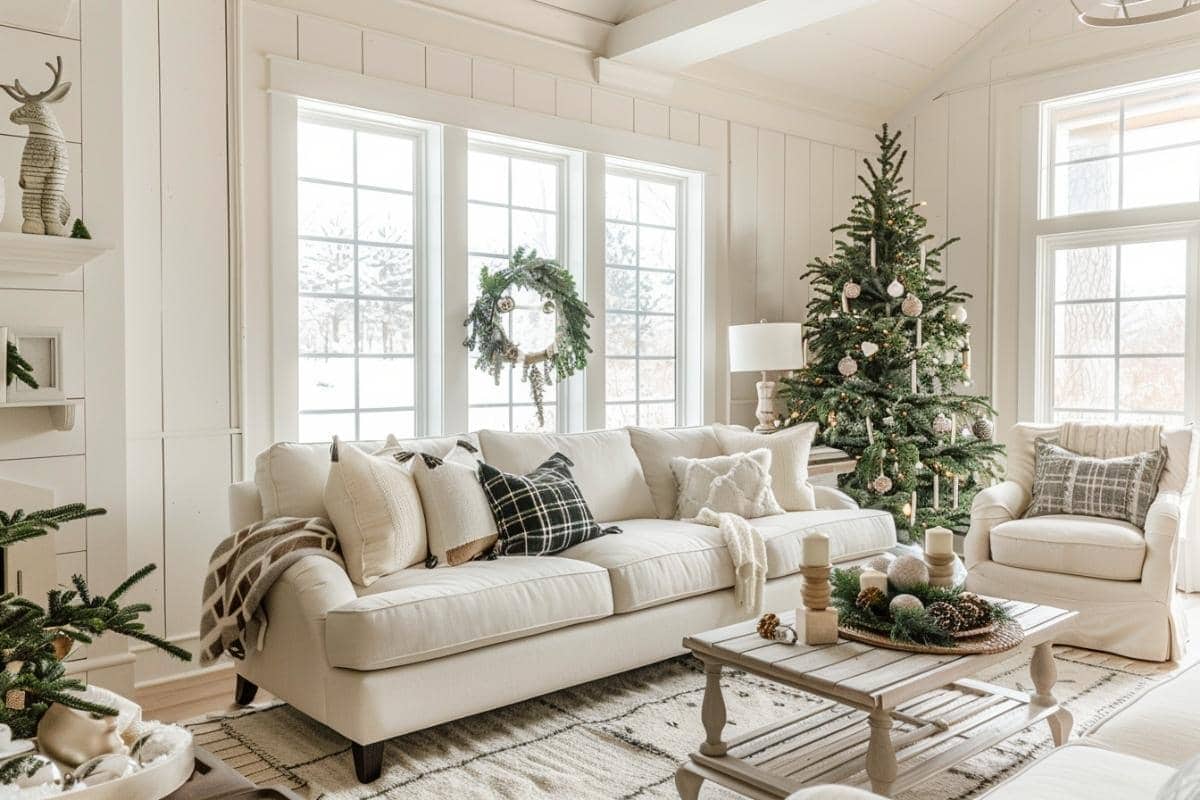 50 Farmhouse Christmas Living Rooms That Wow! - Restore Decor & More