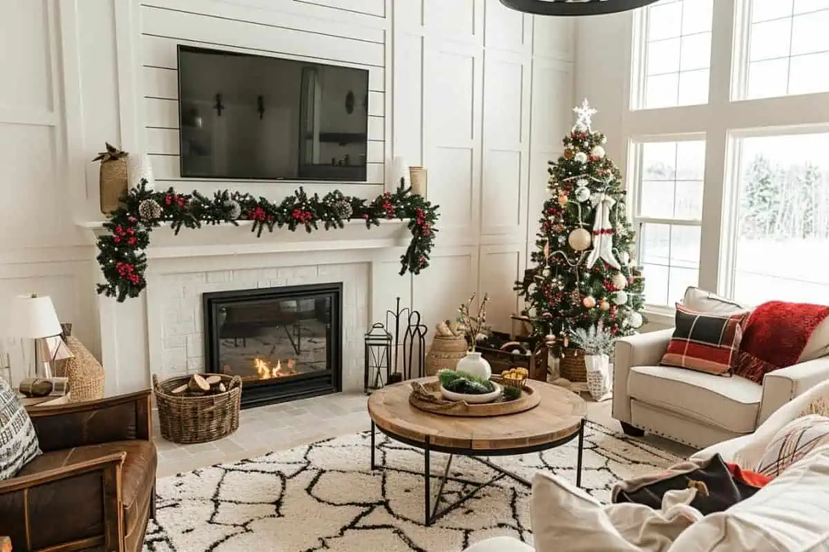 50 Farmhouse Christmas Living Rooms That Wow Restore Decor And More