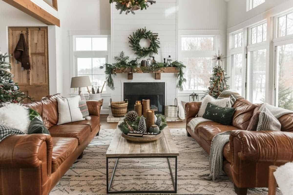 50 Farmhouse Christmas Living Rooms That Wow! - Restore Decor & More