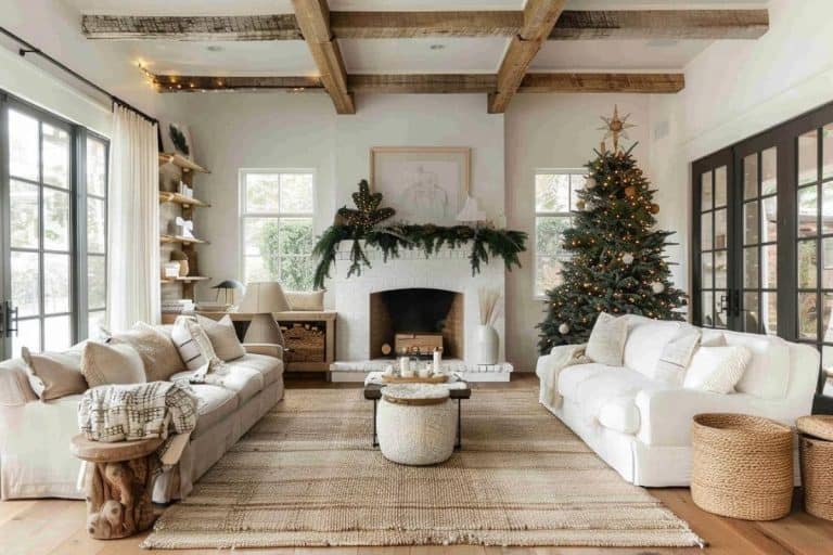 50 Farmhouse Christmas Living Rooms That Wow! - Restore Decor & More