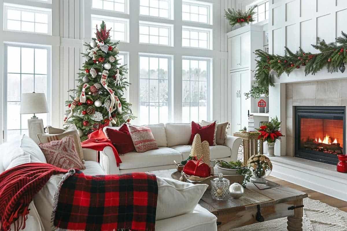 50 Farmhouse Christmas Living Rooms That Wow! - Restore Decor & More