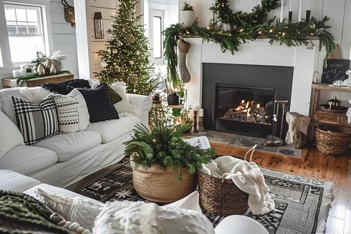 50 Farmhouse Christmas Living Rooms That Wow! - Restore Decor & More