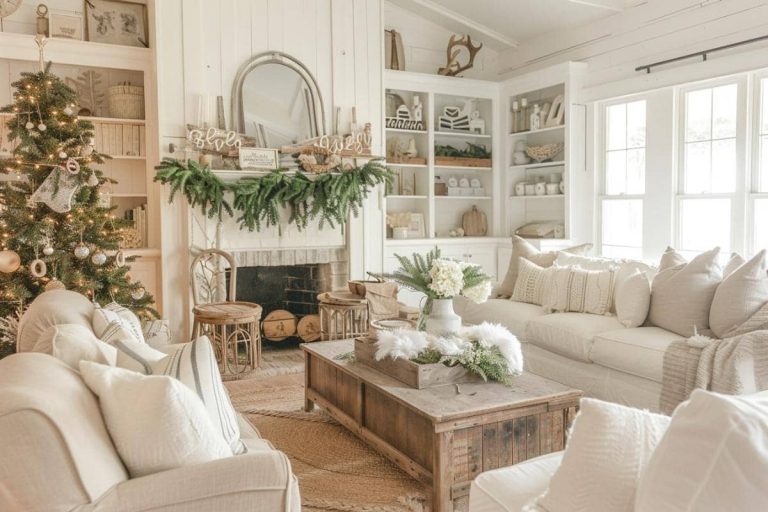 50 Farmhouse Christmas Living Rooms That Wow! - Restore Decor & More