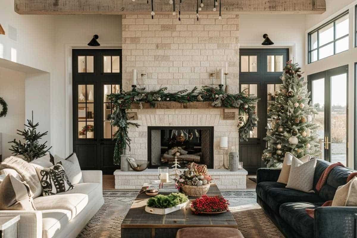 50 Farmhouse Christmas Living Rooms That Wow! - Restore Decor & More