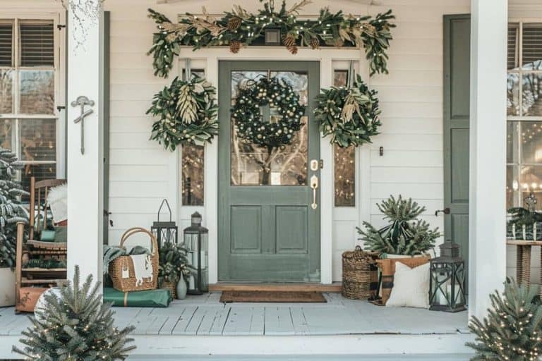 40+ Farmhouse Christmas Porches to Sleigh Your Holiday Style! - Restore ...