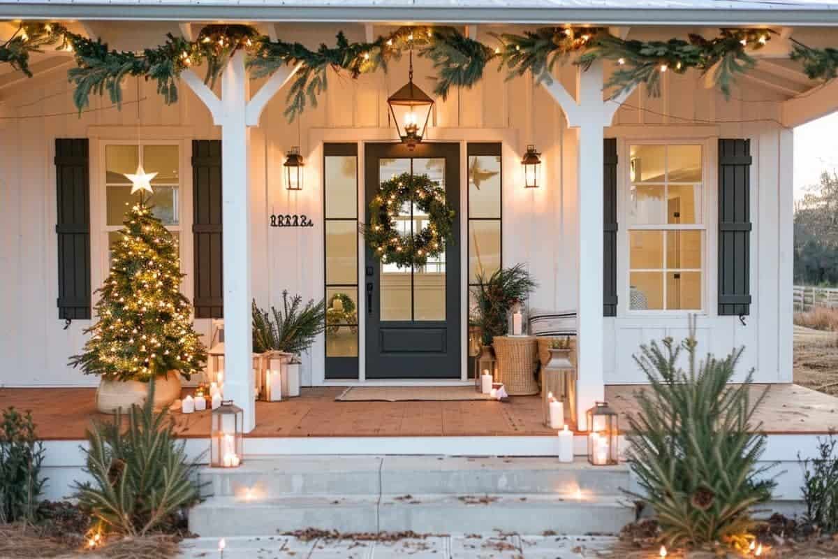 40+ Farmhouse Christmas Porches to Sleigh Your Holiday Style! - Restore ...