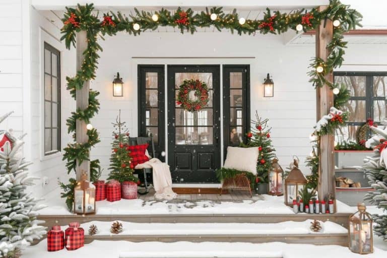 40+ Farmhouse Christmas Porches to Sleigh Your Holiday Style! - Restore ...