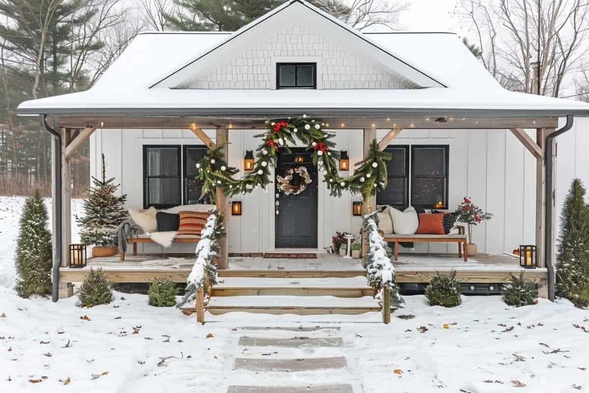 40+ Farmhouse Christmas Porches to Sleigh Your Holiday Style! - Restore ...
