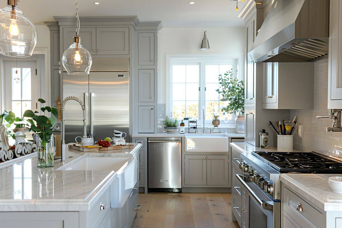 40+ Gorgeous Light Gray Kitchen Cabinets - Restore Decor & More