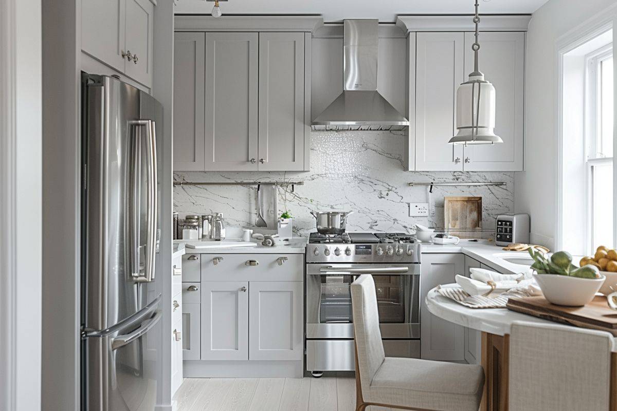 40+ Gorgeous Light Gray Kitchen Cabinets - Restore Decor & More