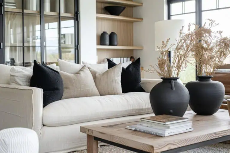 Check Out These 40+ Gorgeous Black & Neutral Living Room Ideas!