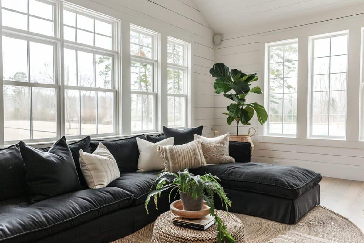 30+ Stunning Black Couch Living Rooms You Need to See - Restore Decor & More