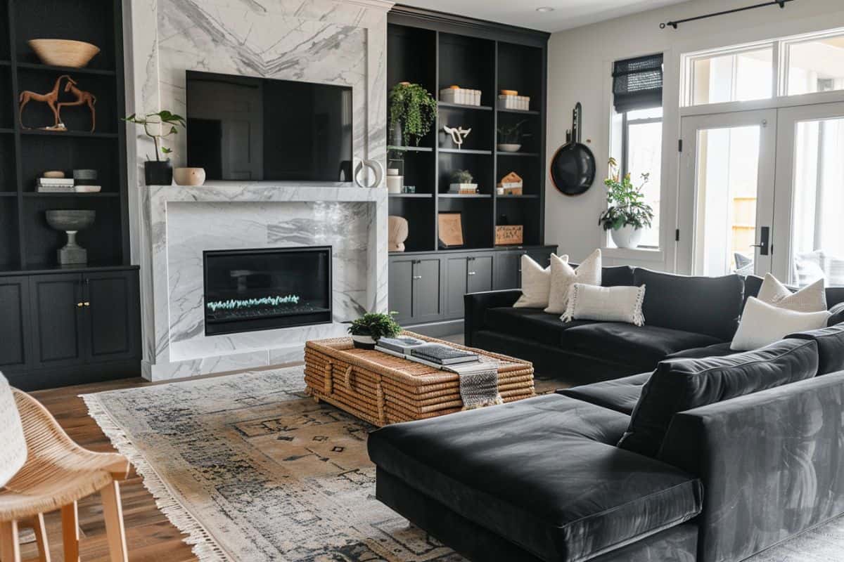 30+ Stunning Black Couch Living Rooms You Need to See - Restore Decor & More