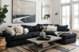 30+ Stunning Black Couch Living Rooms You Need to See - Restore Decor ...