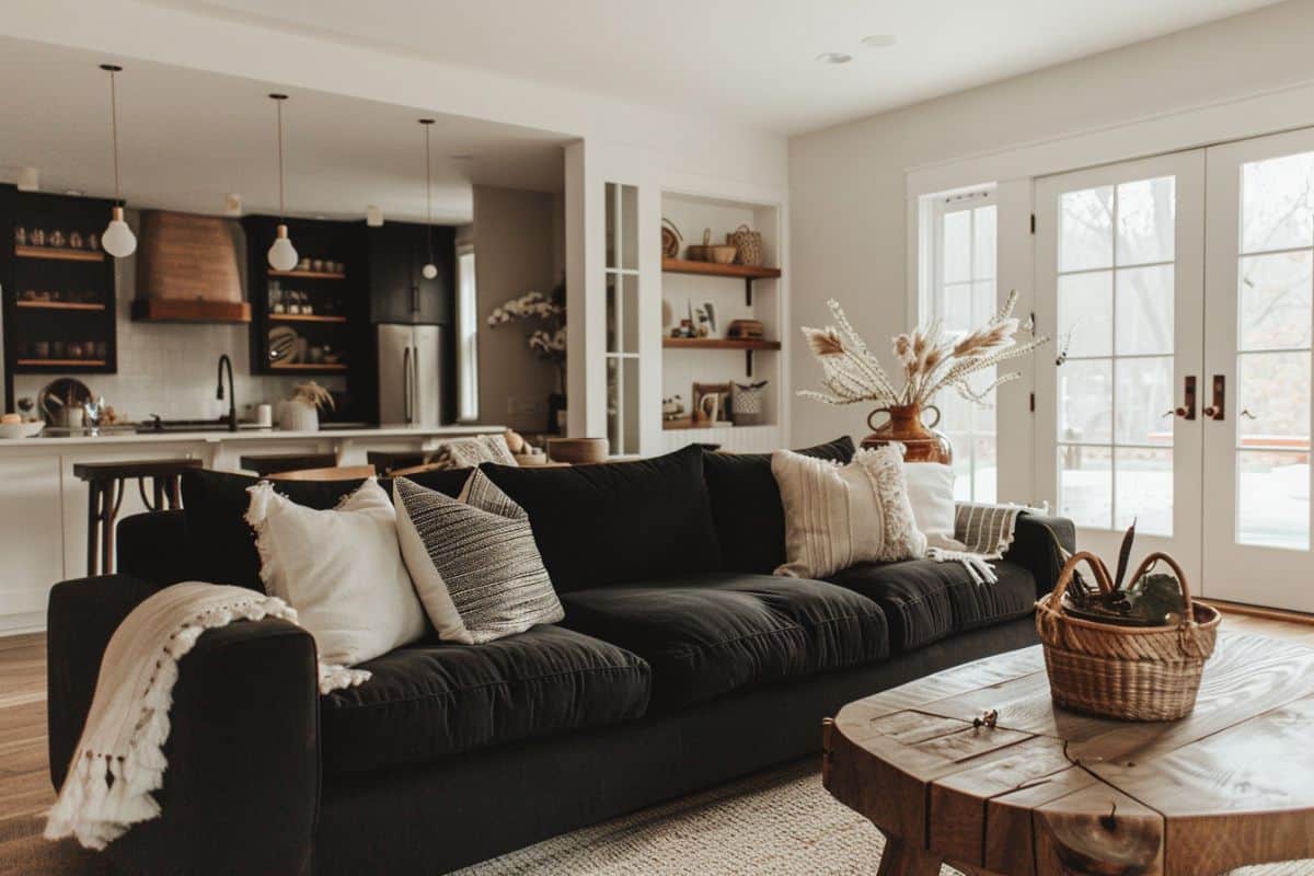 30+ Stunning Black Couch Living Rooms You Need to See - Restore Decor ...