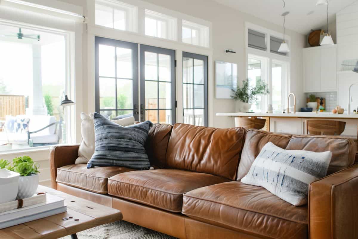 40 Cognac Couch Living Rooms That Look Expensive (Plus How To Copy The ...