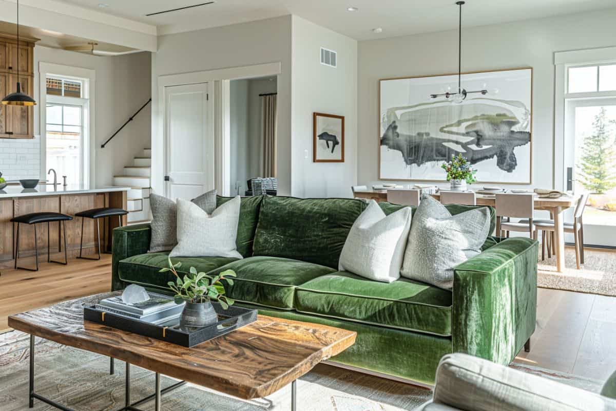 35 Stunning Living Rooms with Green Couches - Restore Decor & More