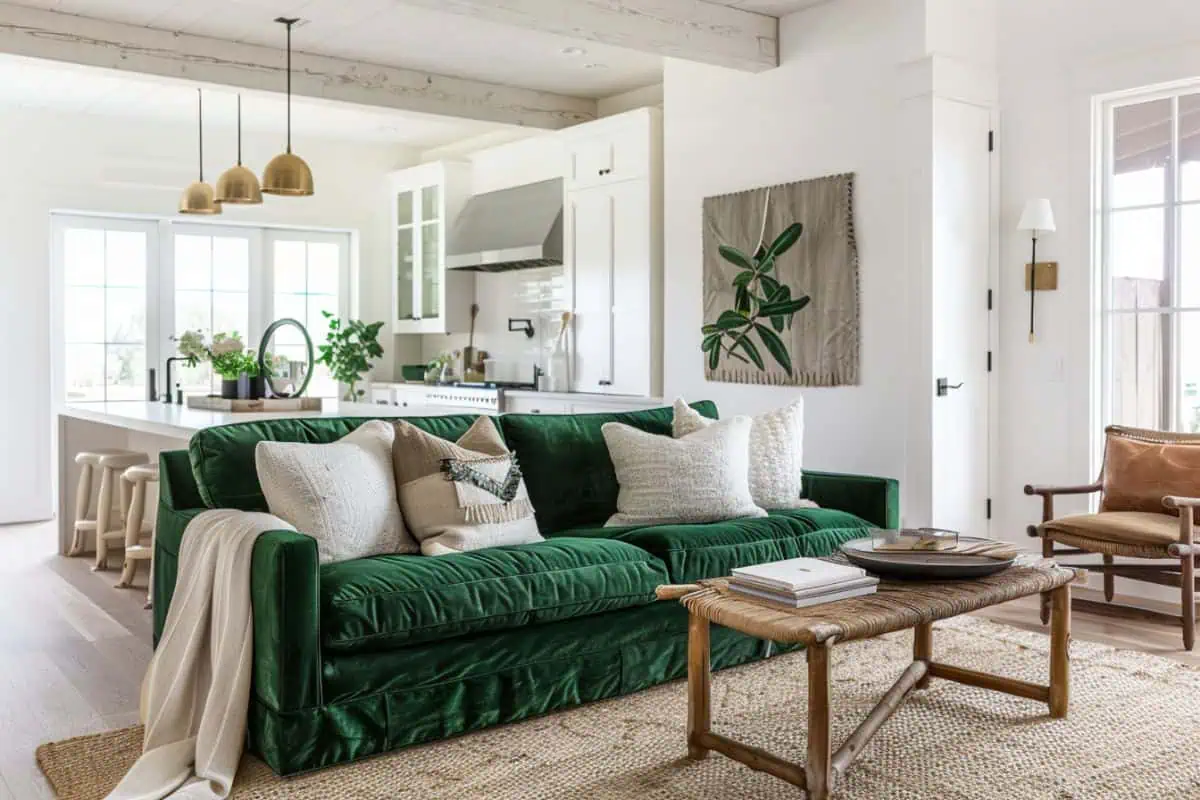 35 Stunning Living Rooms with Green Couches - Restore Decor & More
