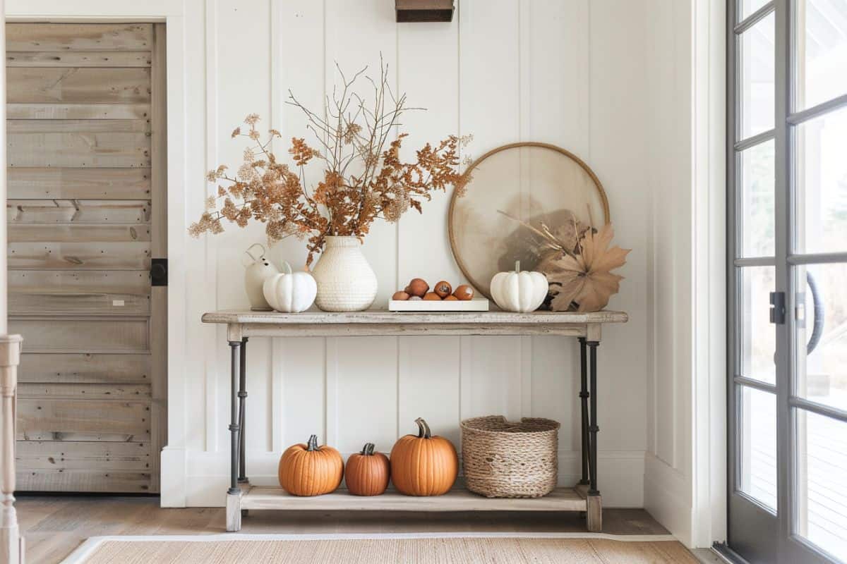 45 Fall Entryway Table Ideas That Will Make Your Home Insta-Worthy ...