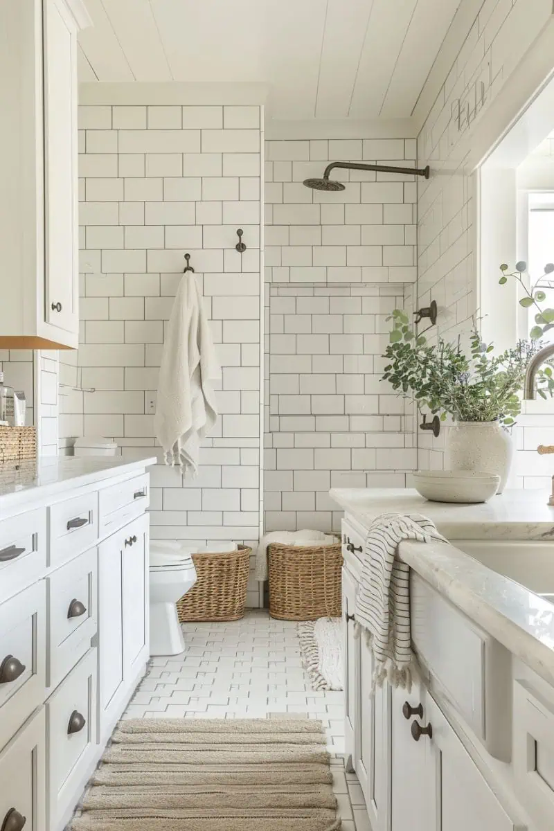 28 Inspiring Farmhouse Bathrooms - Restore Decor & More
