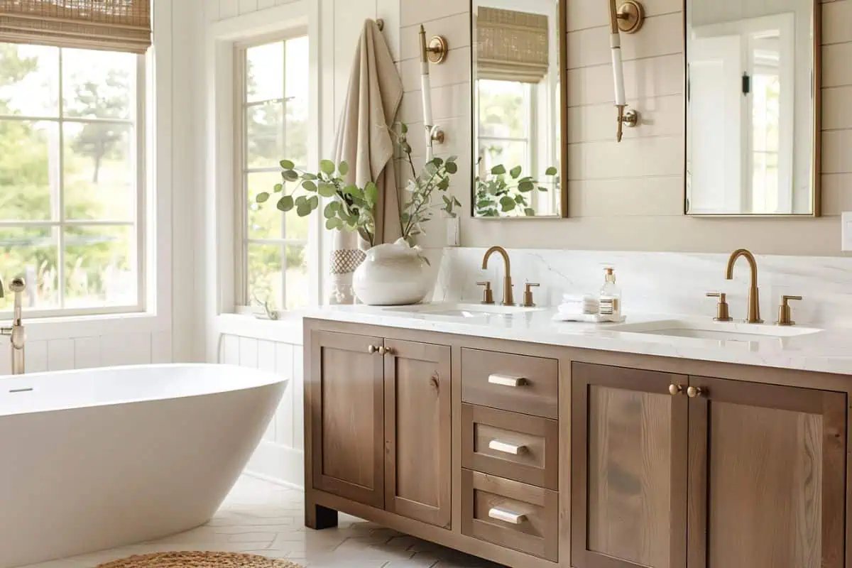 22 Stunning Modern Farmhouse Bathrooms to Inspire Your Refresh ...