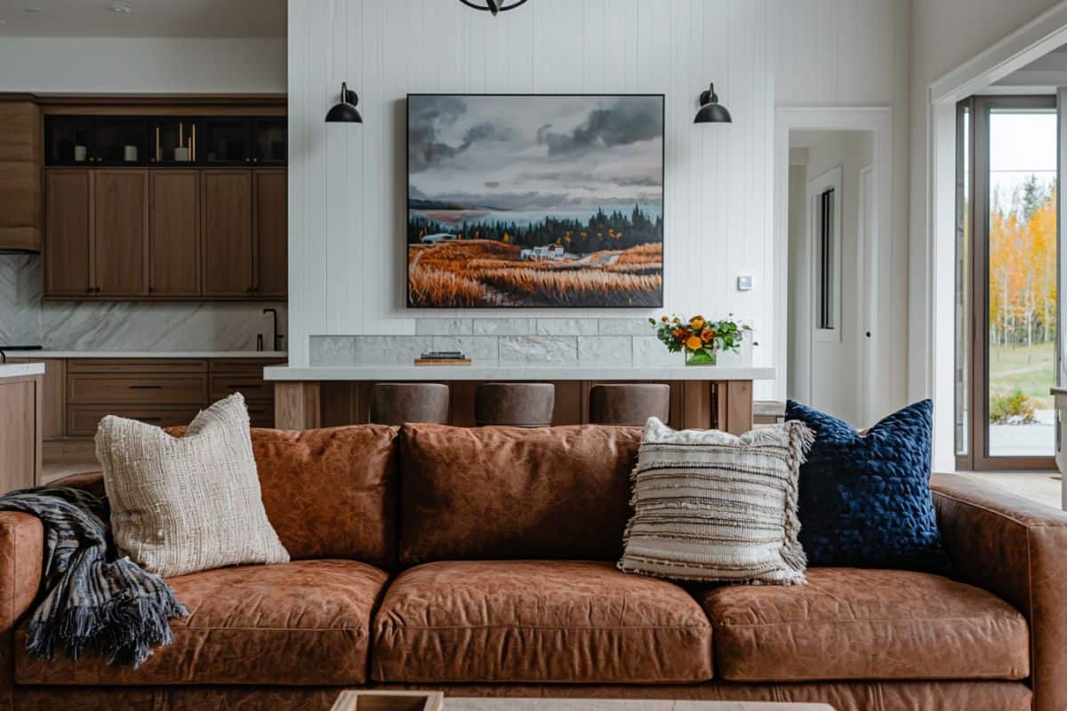 40+ Stunning Ideas to Style Your Brown Couch Living Room - Restore ...