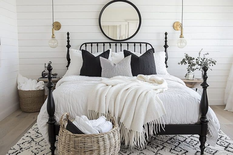 Image showcasing 25+ Cozy Black & White Bedroom Ideas You’ll Love - Restore Decor & More