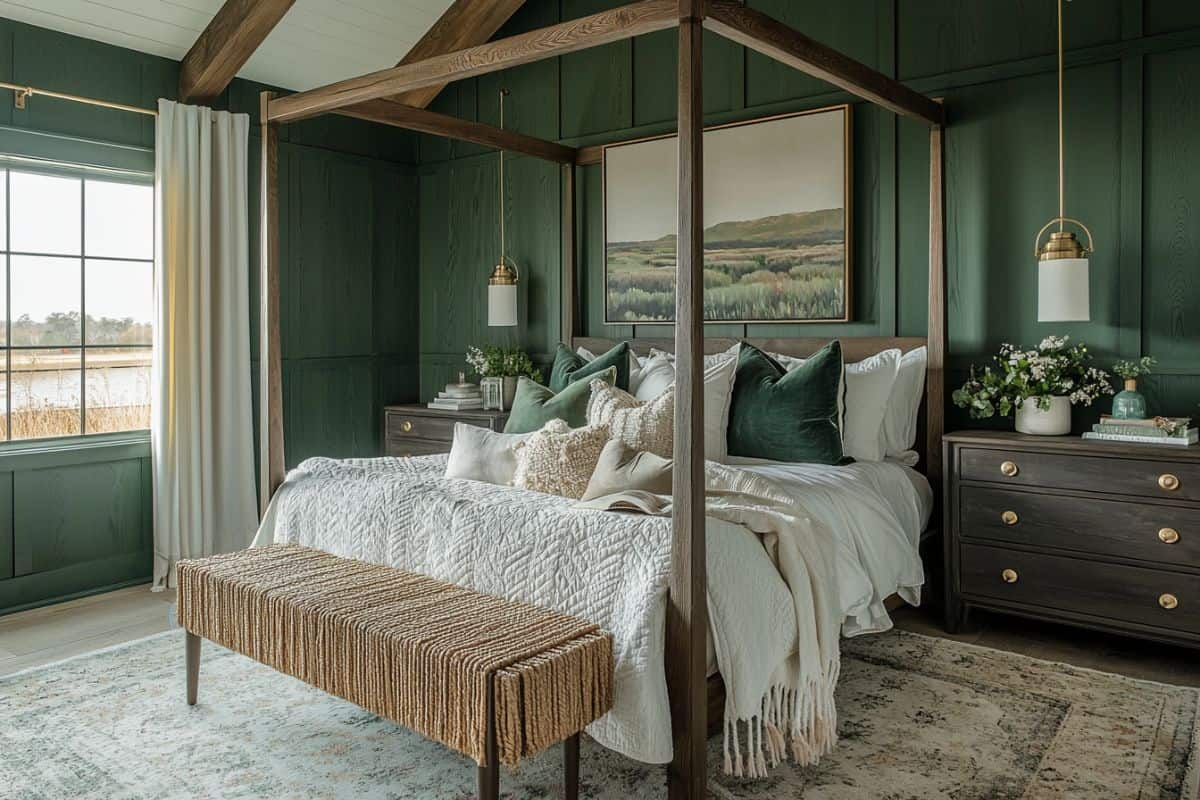 25+ Dark Green Bedrooms That Are Cozy and Chic - Restore Decor & More