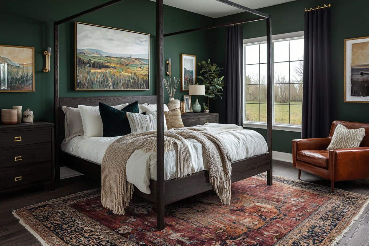 25+ Dark Green Bedrooms That Are Cozy and Chic - Restore Decor & More