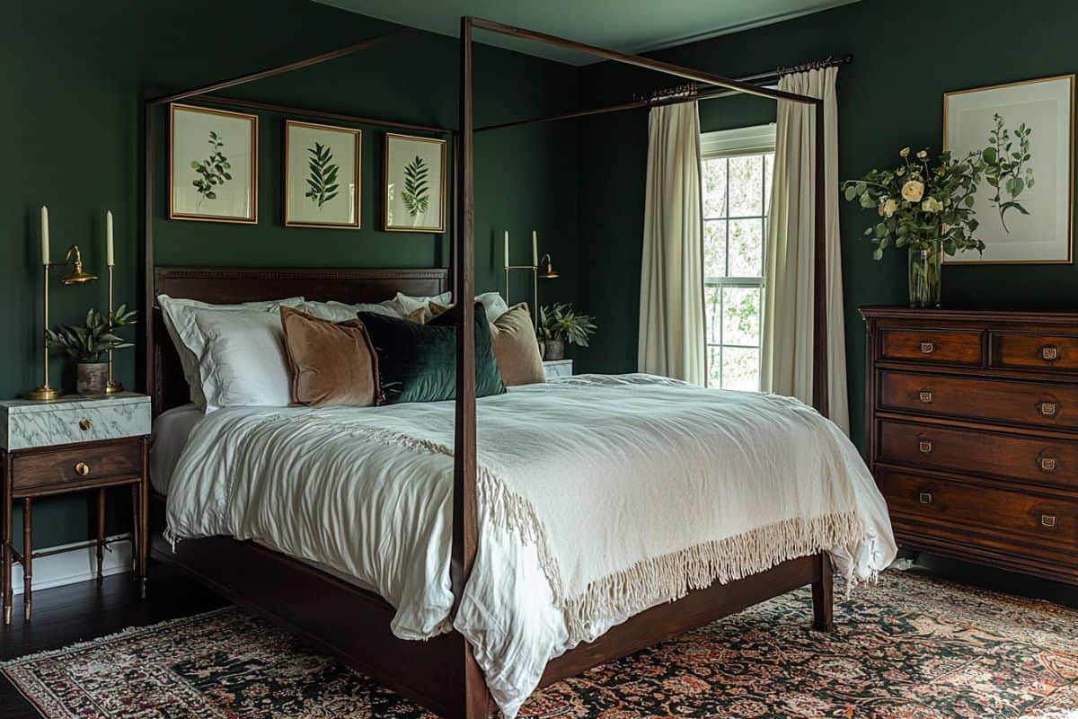 25+ Dark Green Bedrooms That Are Cozy and Chic - Restore Decor & More